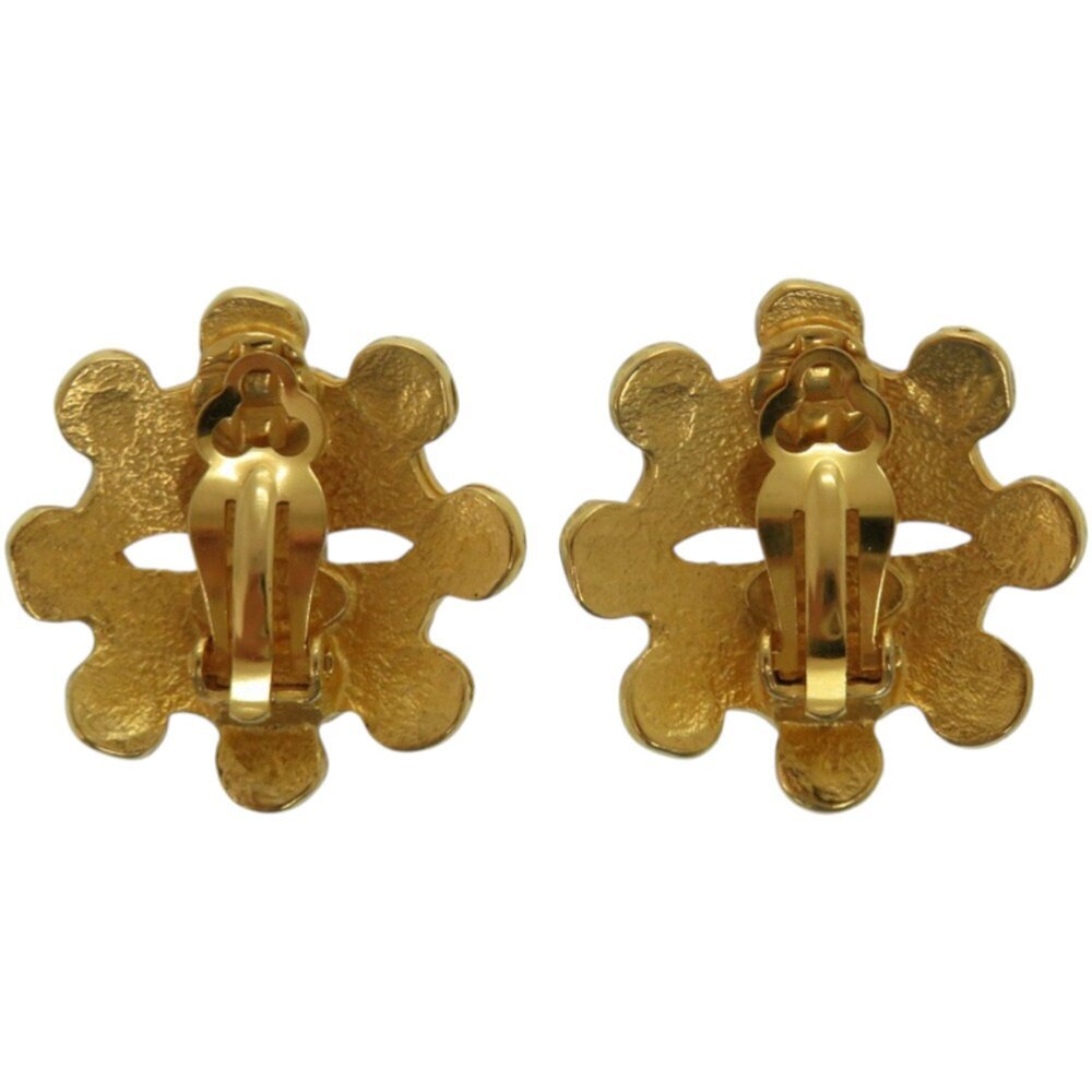CHANEL Authentic Vintage Gold Logo Earrings - Picture 2 of 5